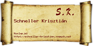 Schneller Krisztián névjegykártya